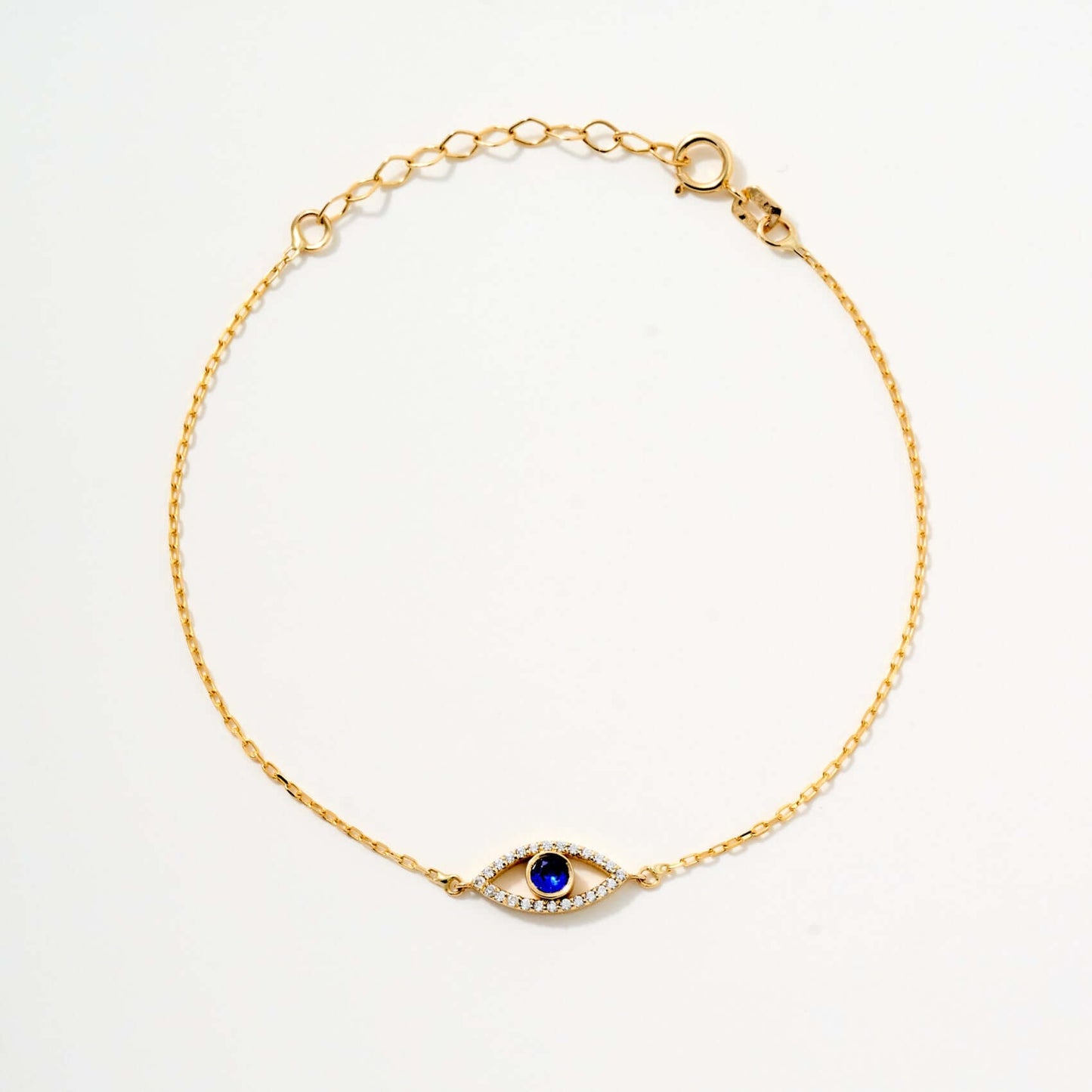 Evil Eye Charm Bracelet in 14K Solid Gold