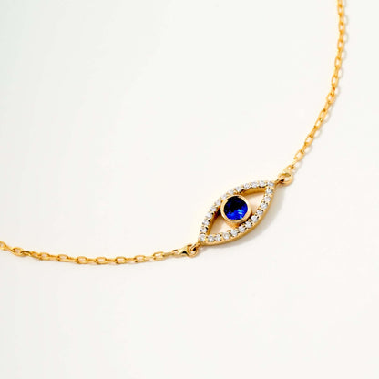 Evil Eye Charm Bracelet in 14K Solid Gold