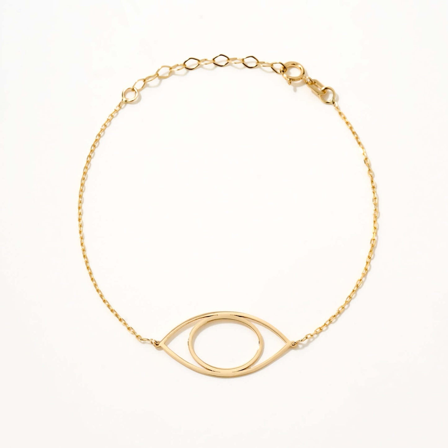 Open Evil Eye Bracelet in 14K Solid Gold