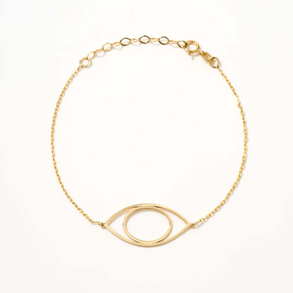 Open Evil Eye Bracelet in 14K Solid Gold