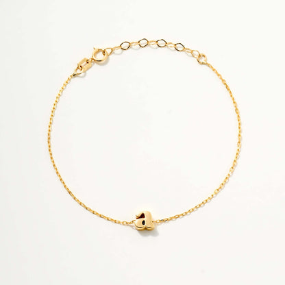 Minimalist Lowercase Initial Bracelet in 14K Solid Gold