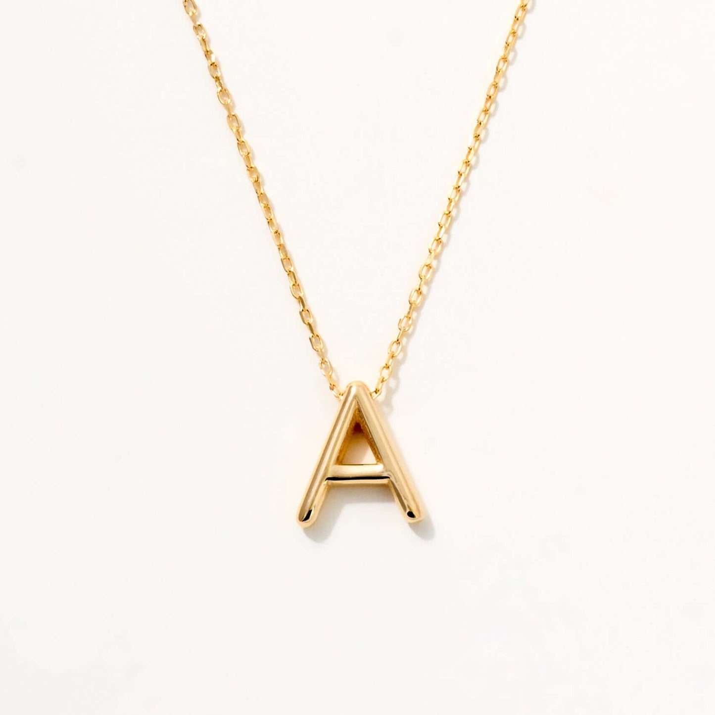 Balloon Initial Necklace in 14K Solid Gold