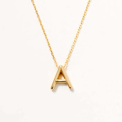 Balloon Initial Necklace in 14K Solid Gold