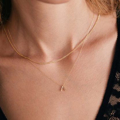 Balloon Initial Necklace in 14K Solid Gold