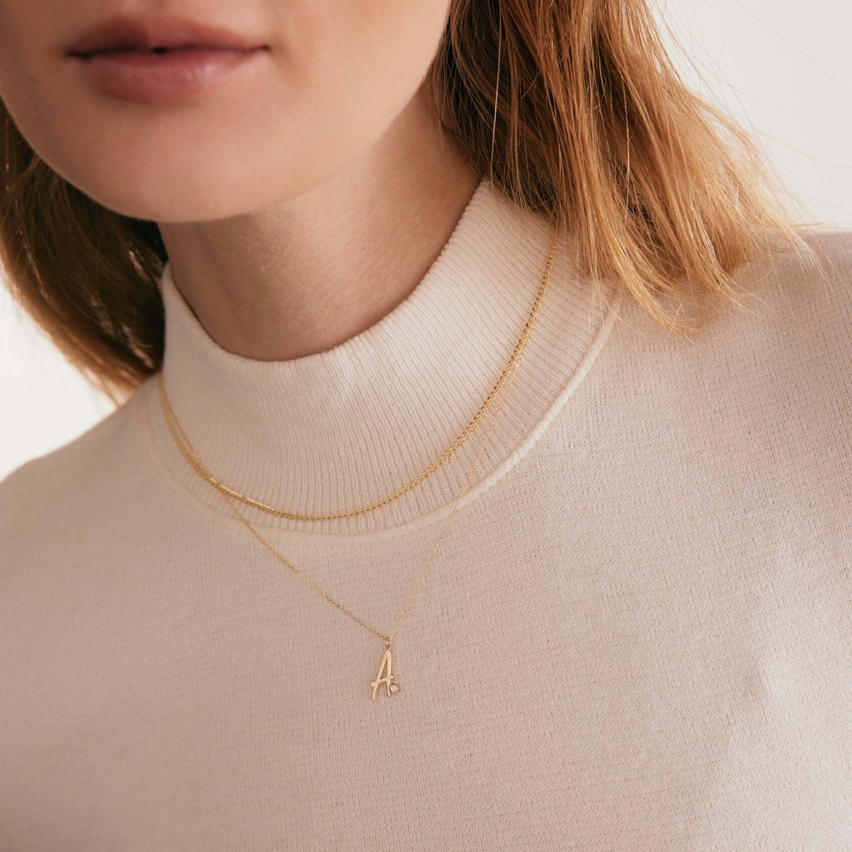 14k solid initial necklace outlet (New)