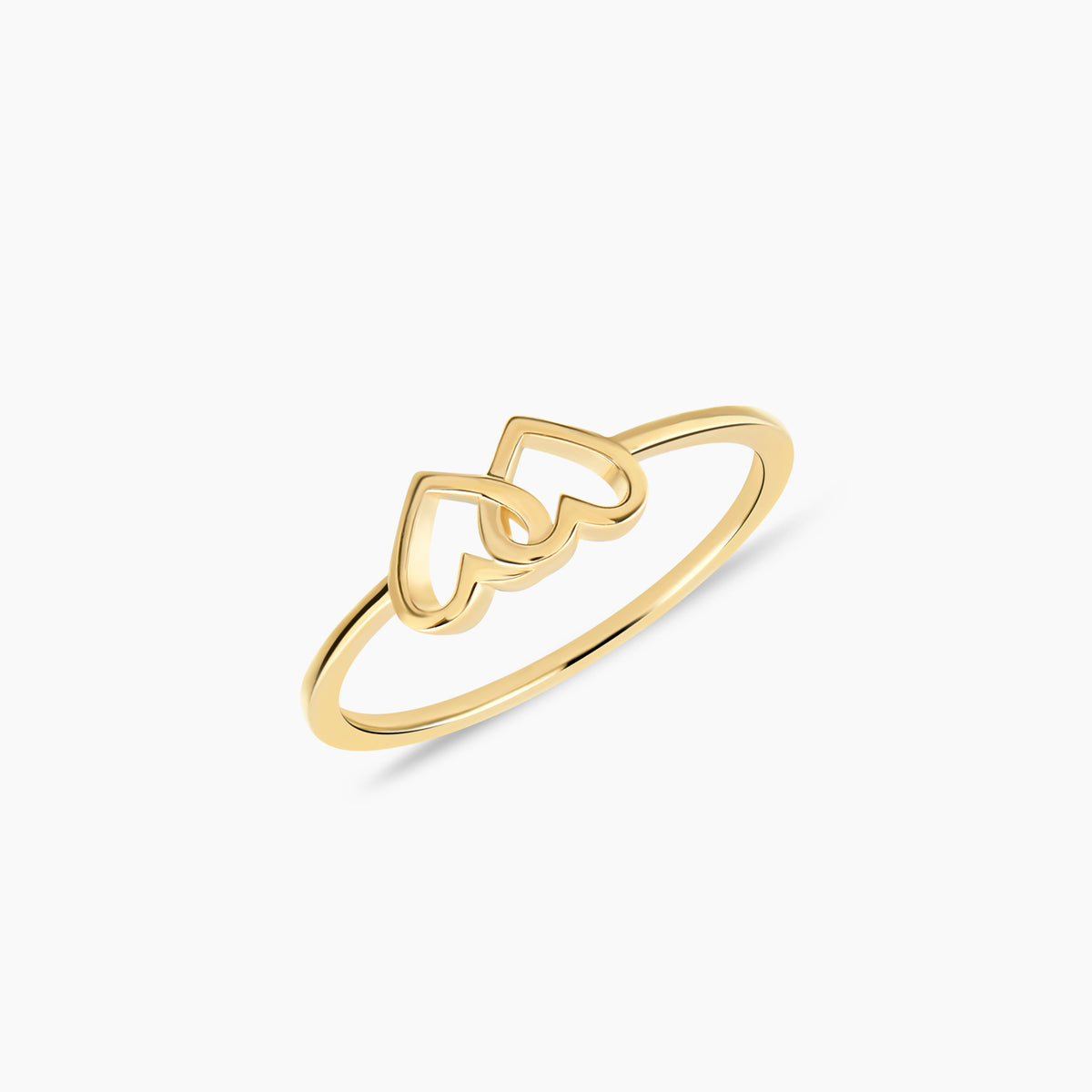 Dainty Interlocking Double Heart Ring