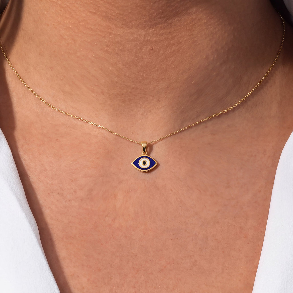 Almond Evil Eye Charm Pendant