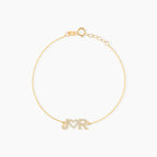 Diamond Couple Initial Bracelet