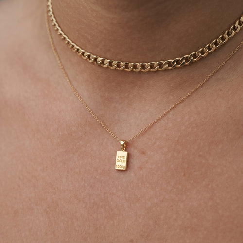 Mini Gold Bar Ingot Pendant
