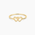 Dainty Interlocking Double Heart Ring
