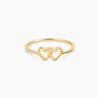 Dainty Interlocking Double Heart Ring