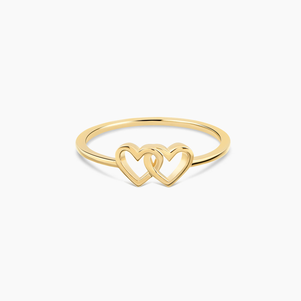 Dainty Interlocking Double Heart Ring