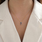 Birthstone and Diamond Cross Necklace