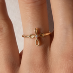 Infinity Cross Ring with Diamond Accent