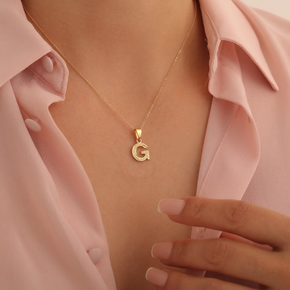 Diamond Cut Initial Letter Pendant