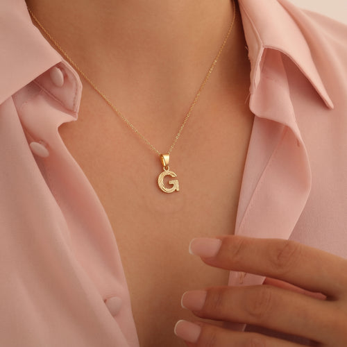 Diamond Cut Initial Letter Pendant