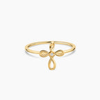Infinity Cross Ring with Diamond Accent