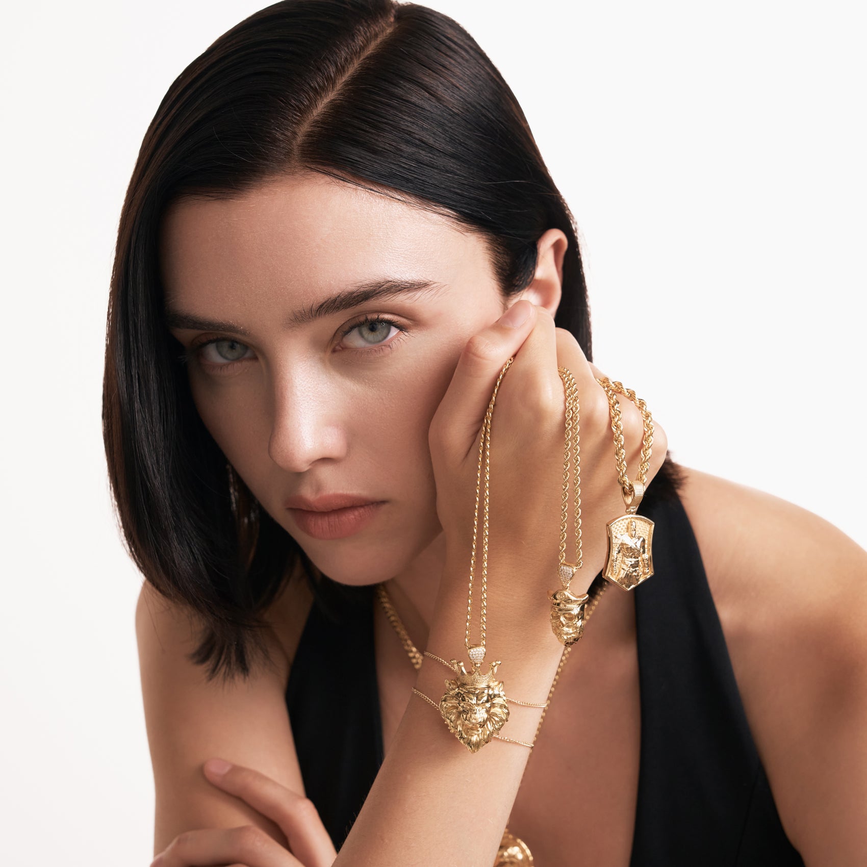 Lion Head Pendant with Crown