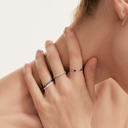 Birthstone Duo Baguette Open Ring