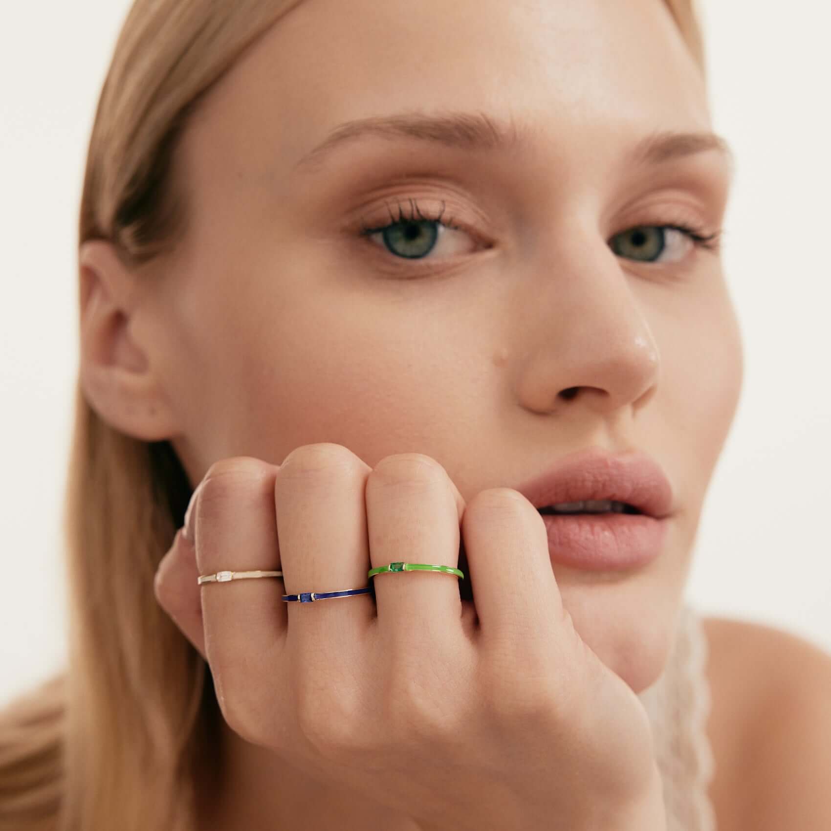 Birthstone Enamel Signet Ring