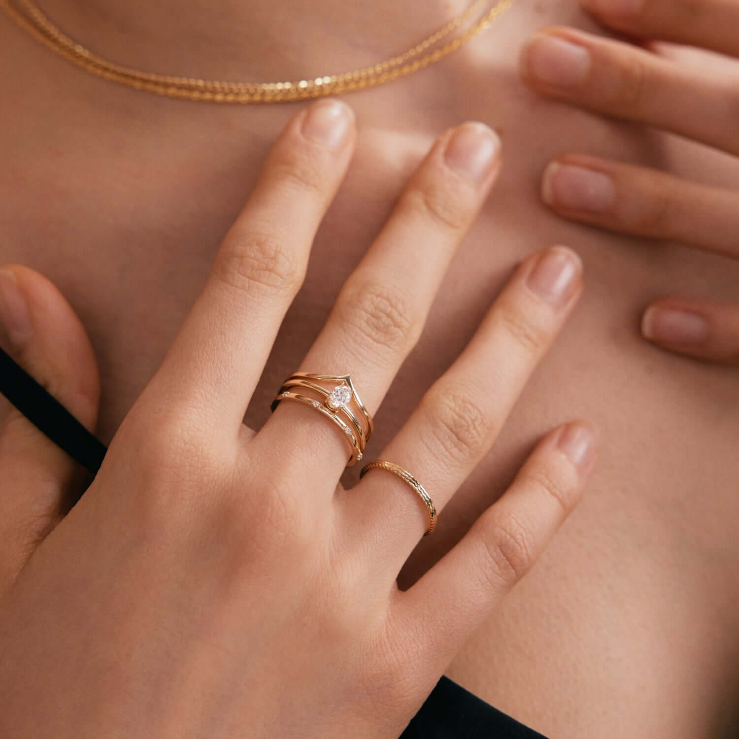 Diamond Stacking Ring 14K Solid Gold Eternity Ring – Gelin Diamond