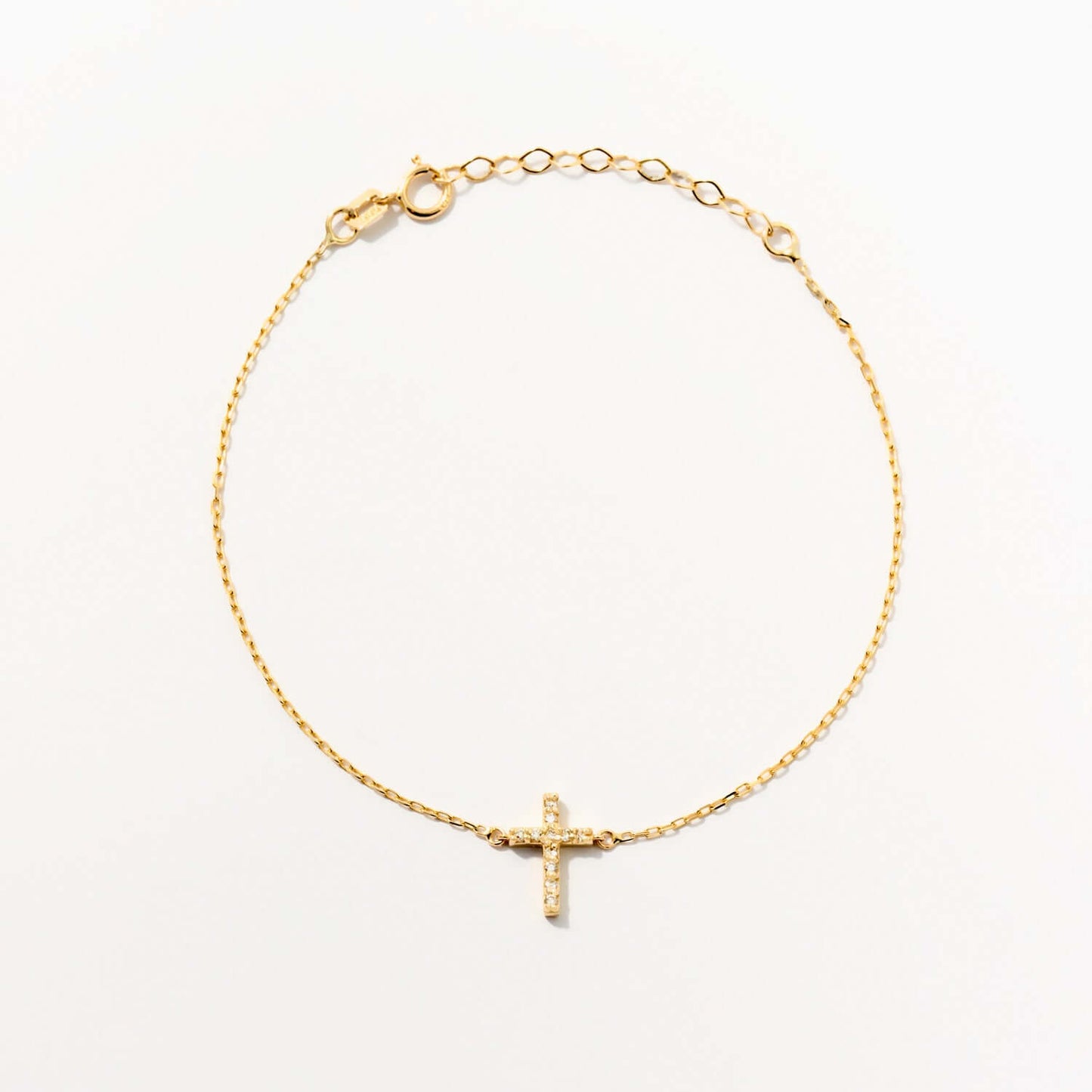 Diamond Cross Bracelet in 14K Solid Gold