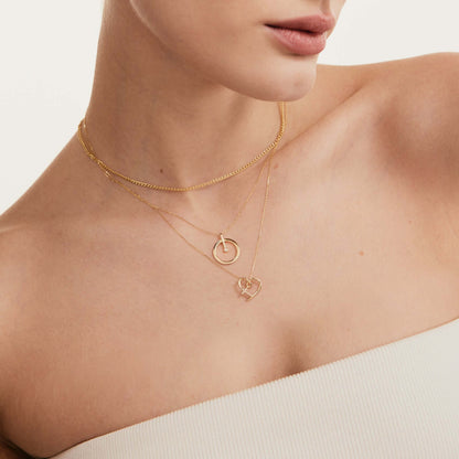 Diamond Circle Necklace in 14K Solid Gold