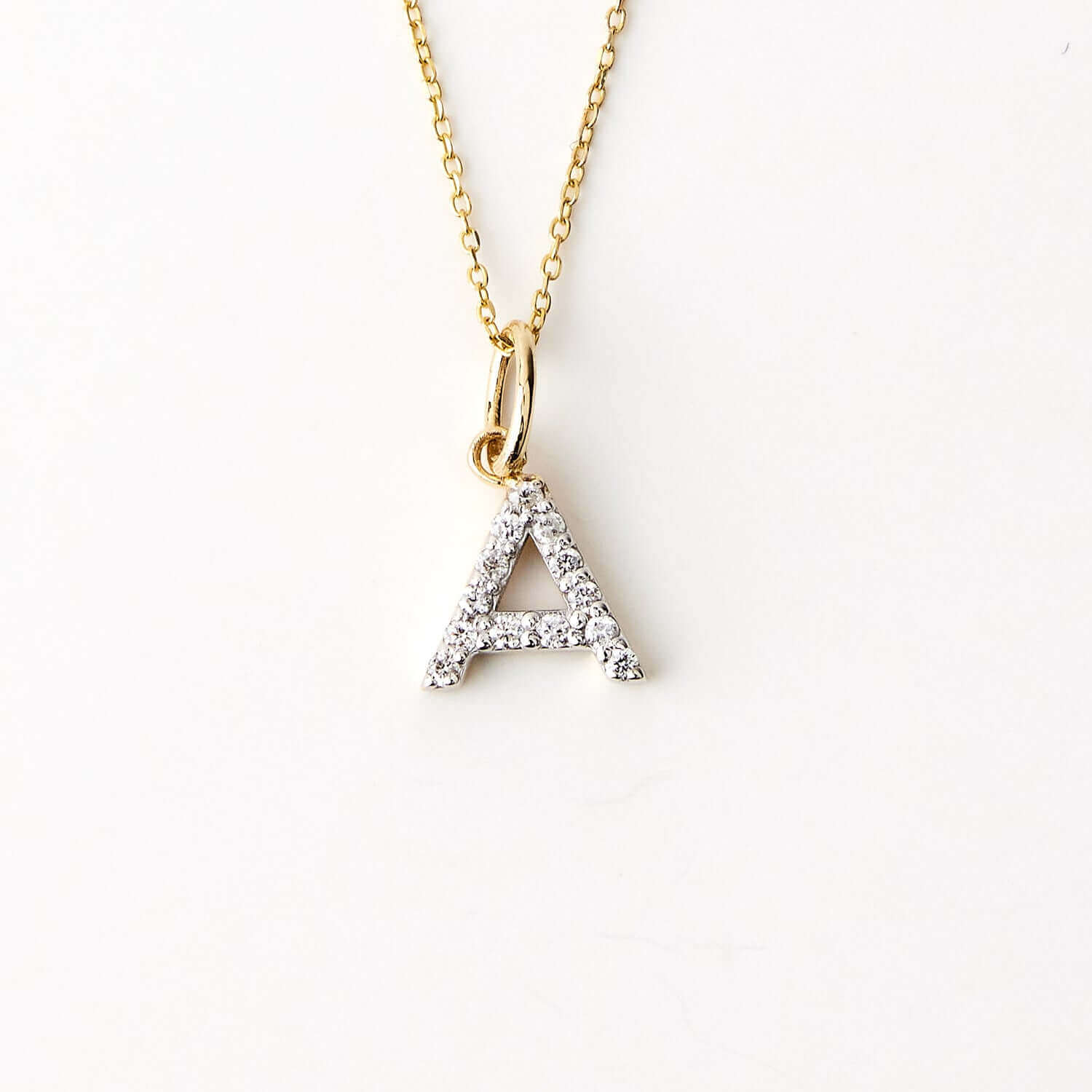 Diamond Initial Necklace | Diamond Letter