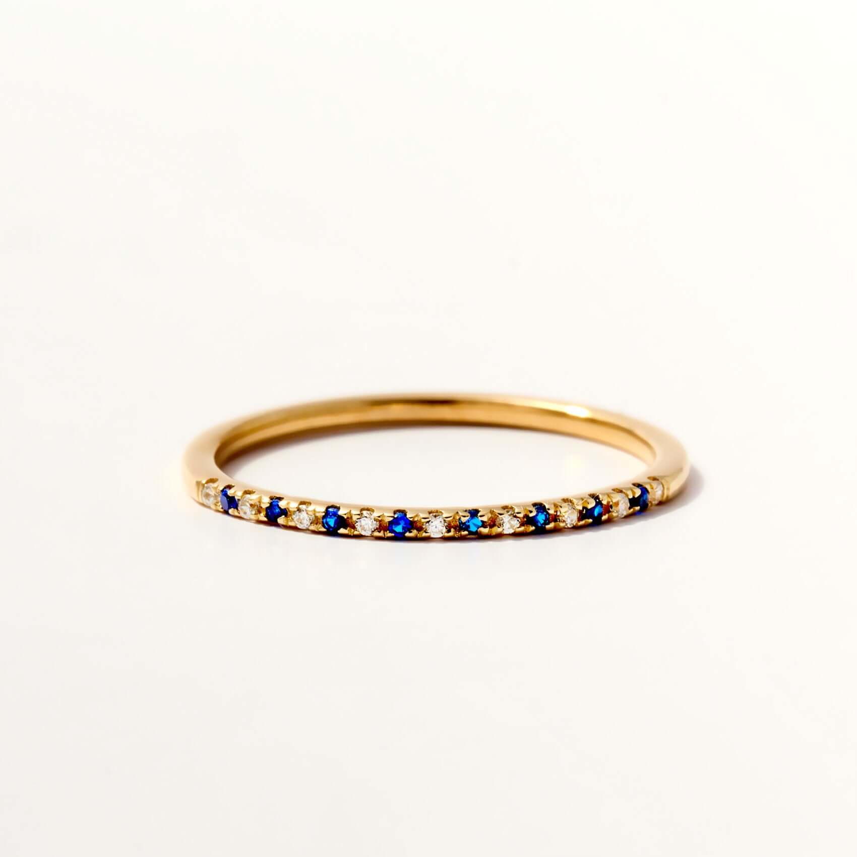 Diamond and Sapphire Half Eternity Ring