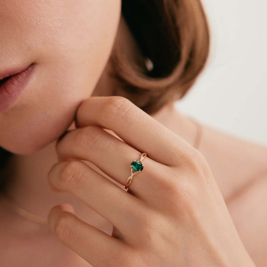 Bague Ivy Birthstone en or massif 14 carats