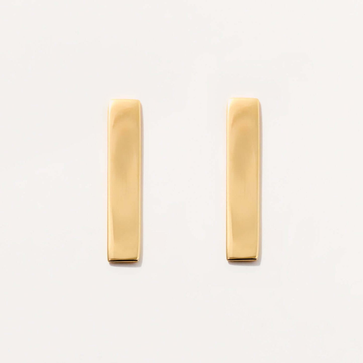 Engravable Bar Stud Earrings in 14K Solid Gold