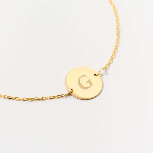 Engravable Disc Bracelet in 14K Solid Gold