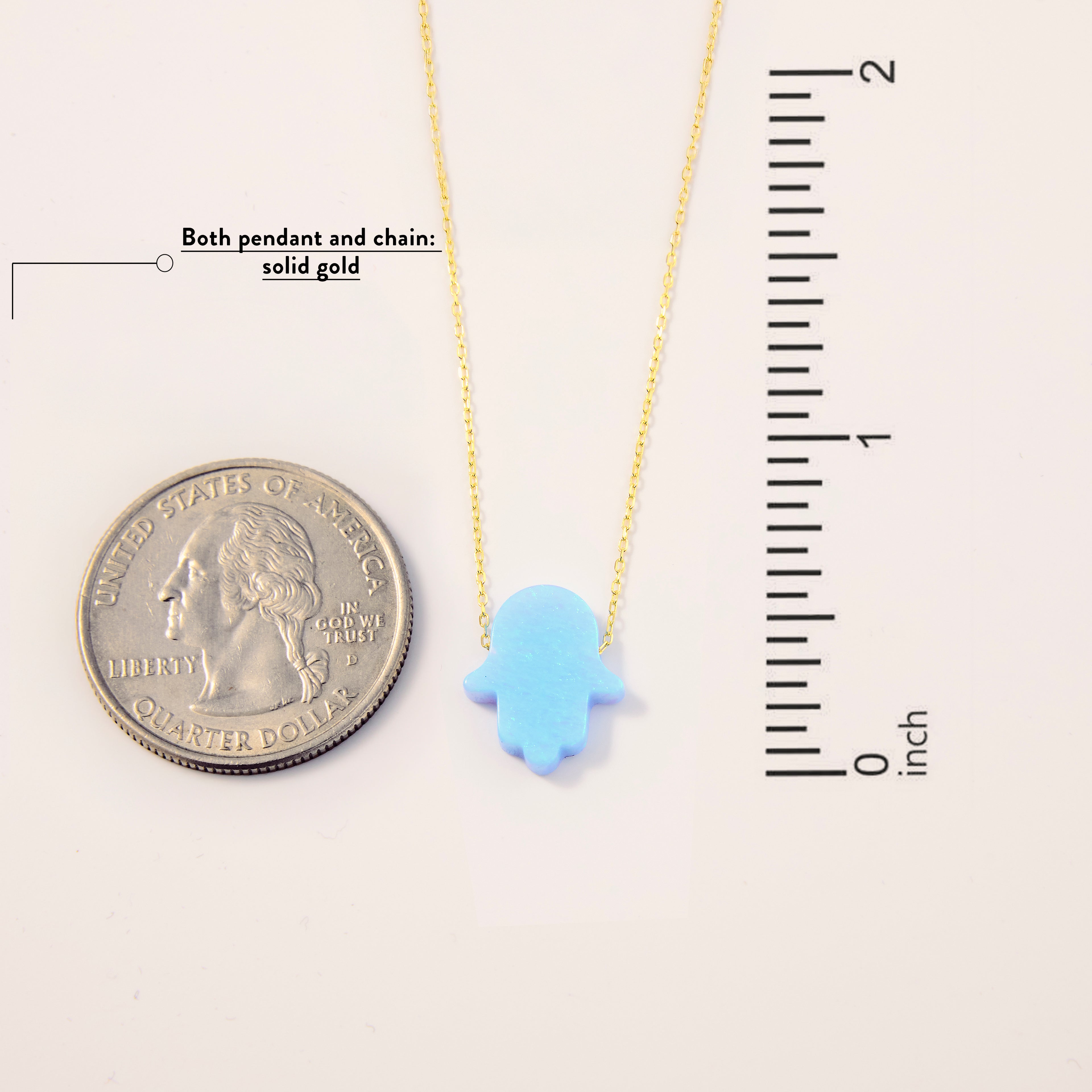 Opal Hamsa Hand Necklace