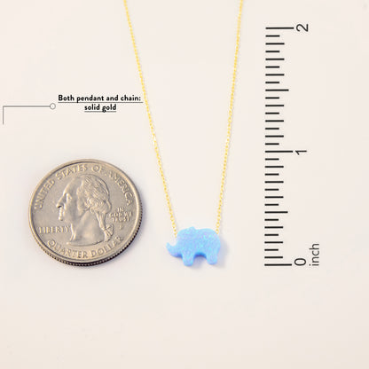 Opal Elephant Necklace