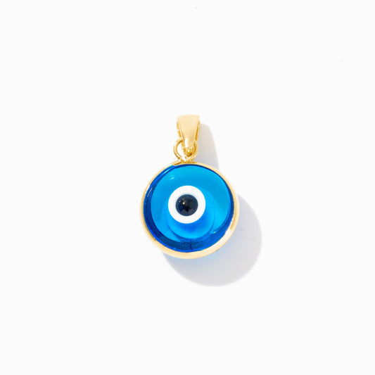 Evil Eye Charm Pendant in 14k Solid Gold