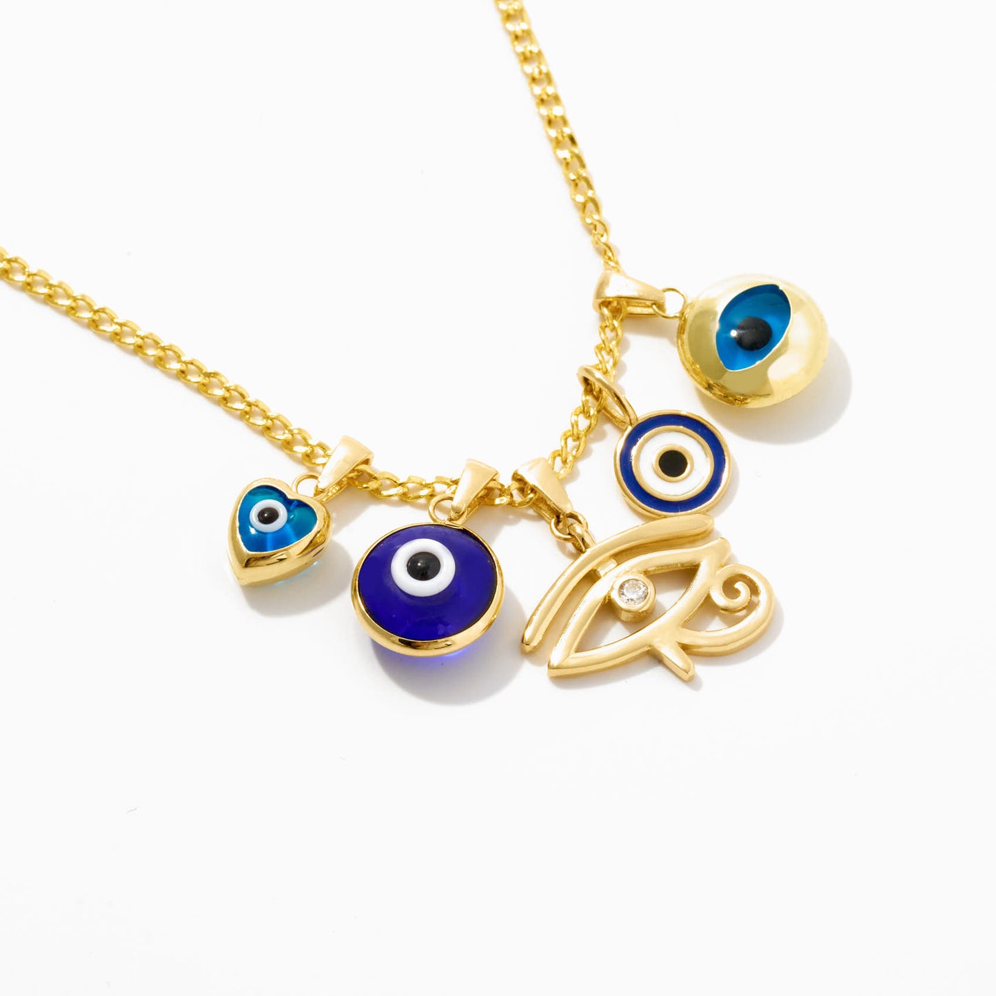 Evil Eye Charm Pendant in 14k Solid Gold