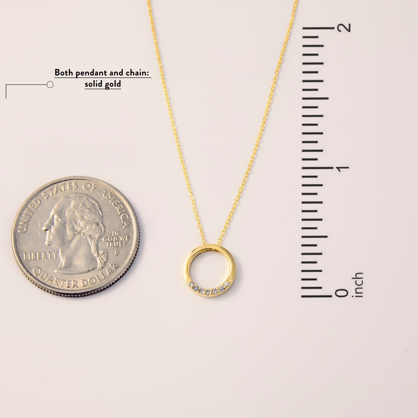 Diamond Circle Pendant Necklace