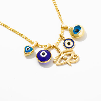 Evil Eye Charm Pendant in 14k Solid Gold