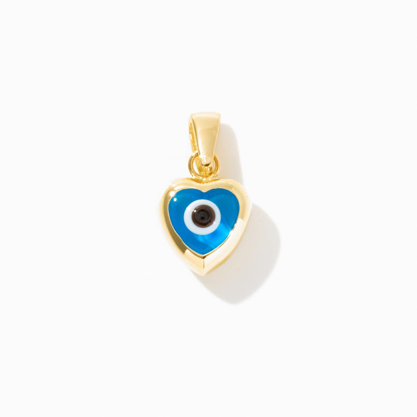 Heart Evil Eye Charm in 14k Solid Gold