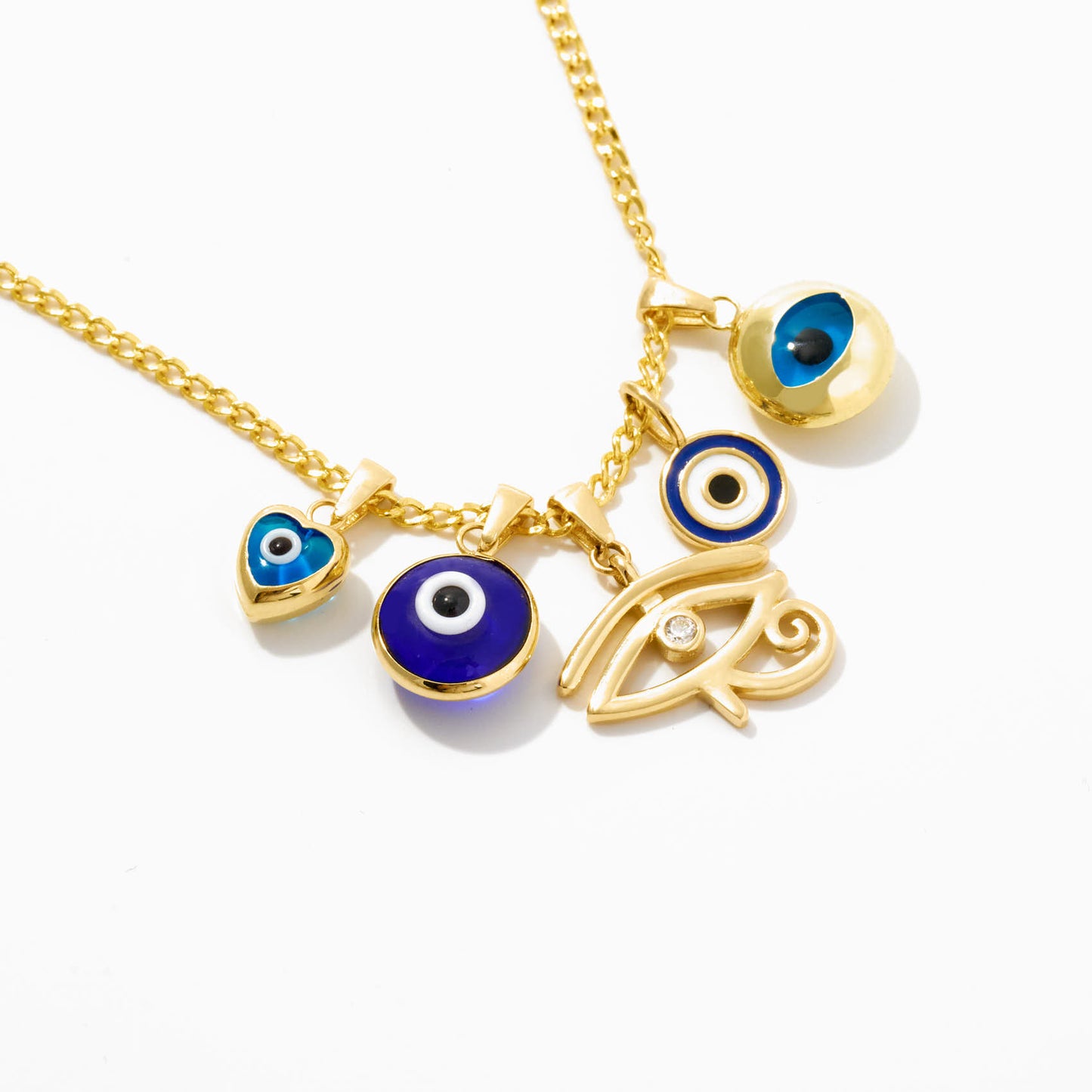 Heart Evil Eye Charm in 14k Solid Gold