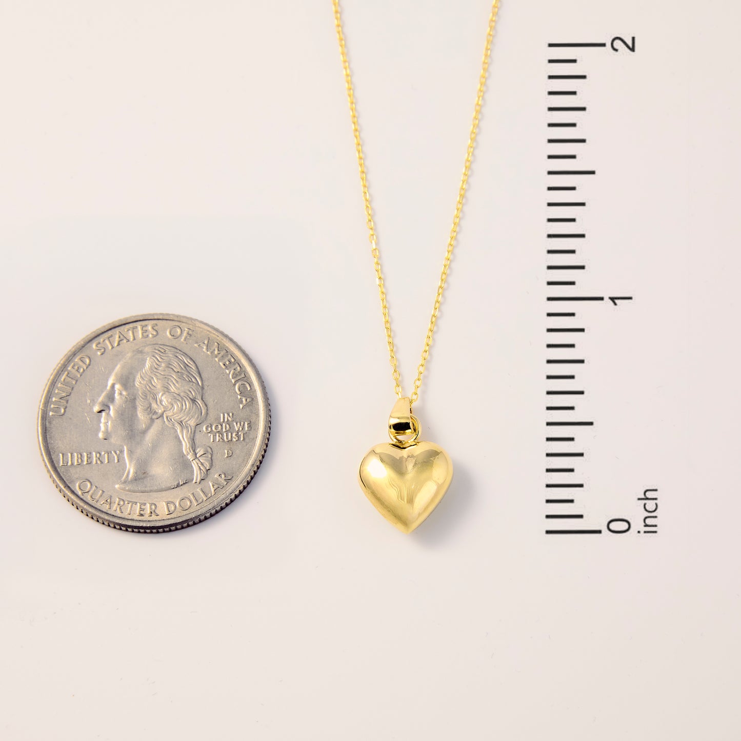 Custom Puffed Heart Necklace