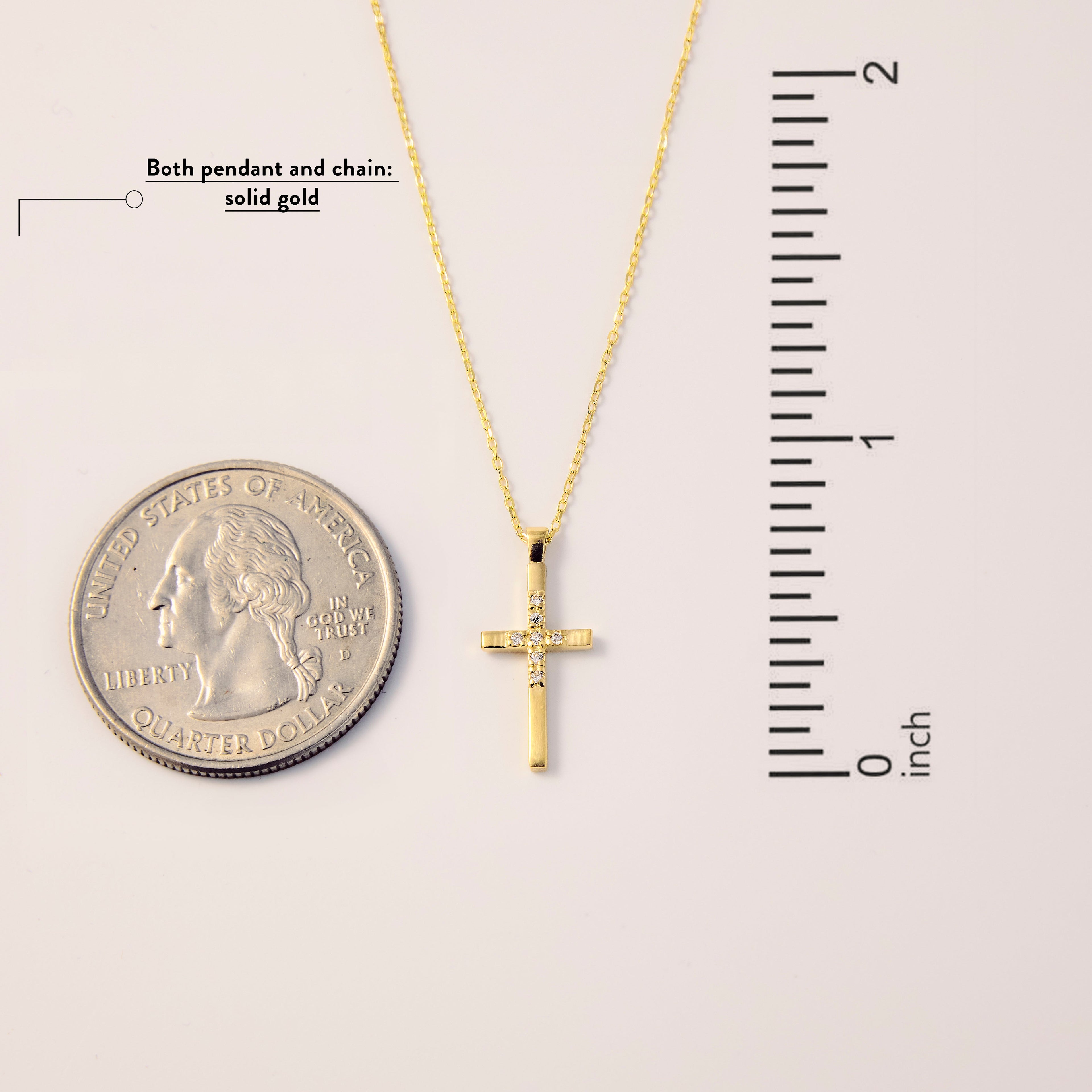 Diamond Small Cross Necklace