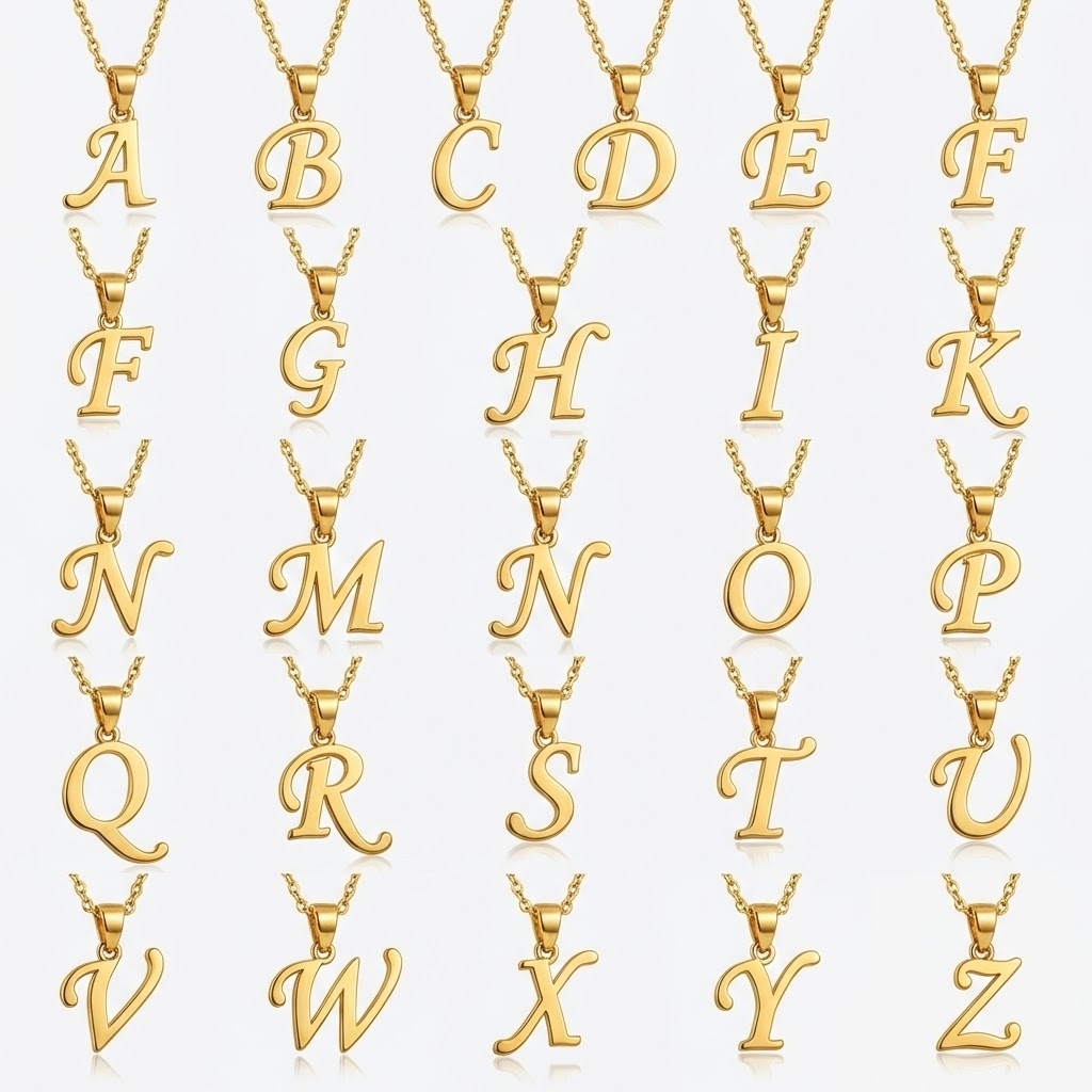 Script Letter Necklaces