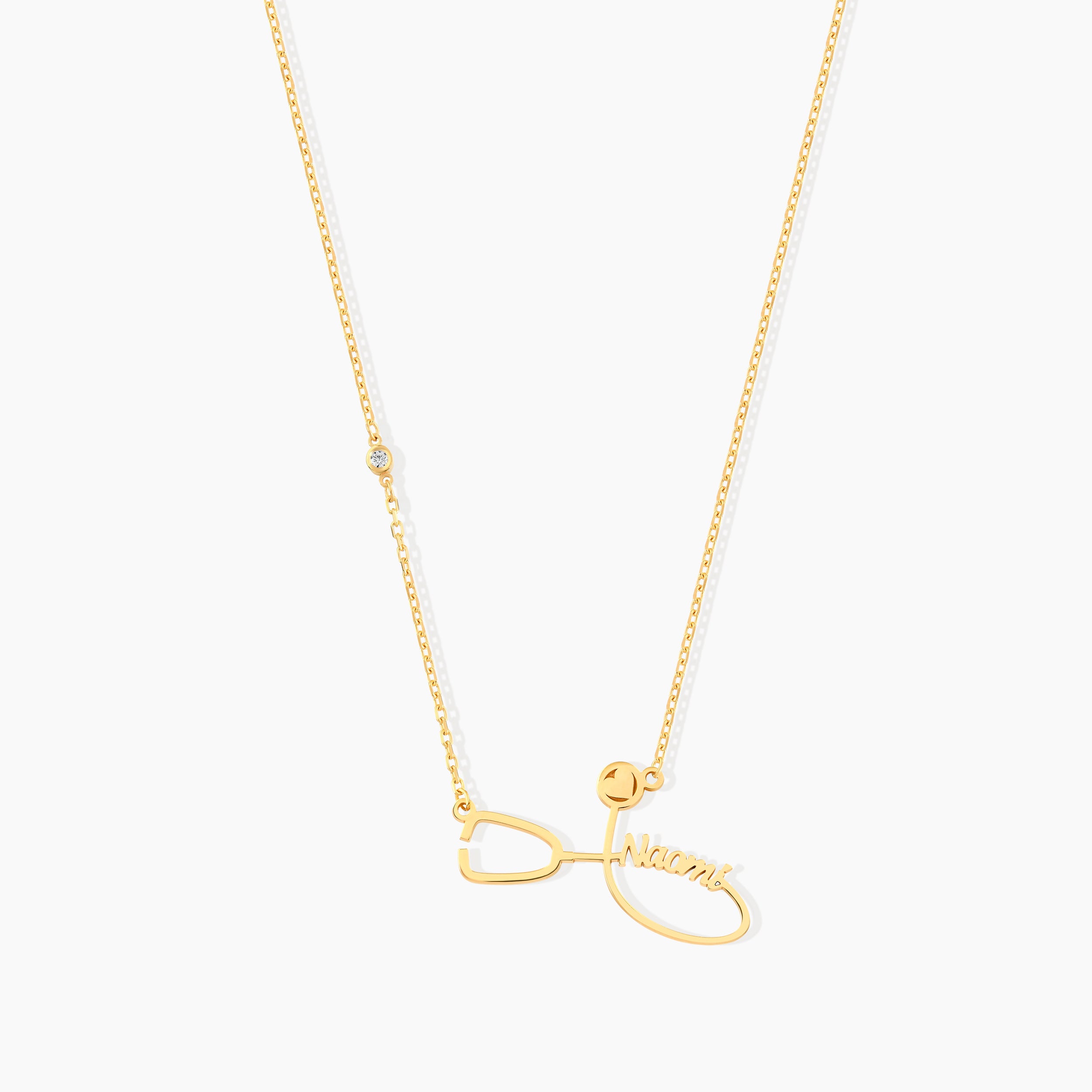Diamond Name Stereoscope Necklace, Gifts for Doctors, Nurses