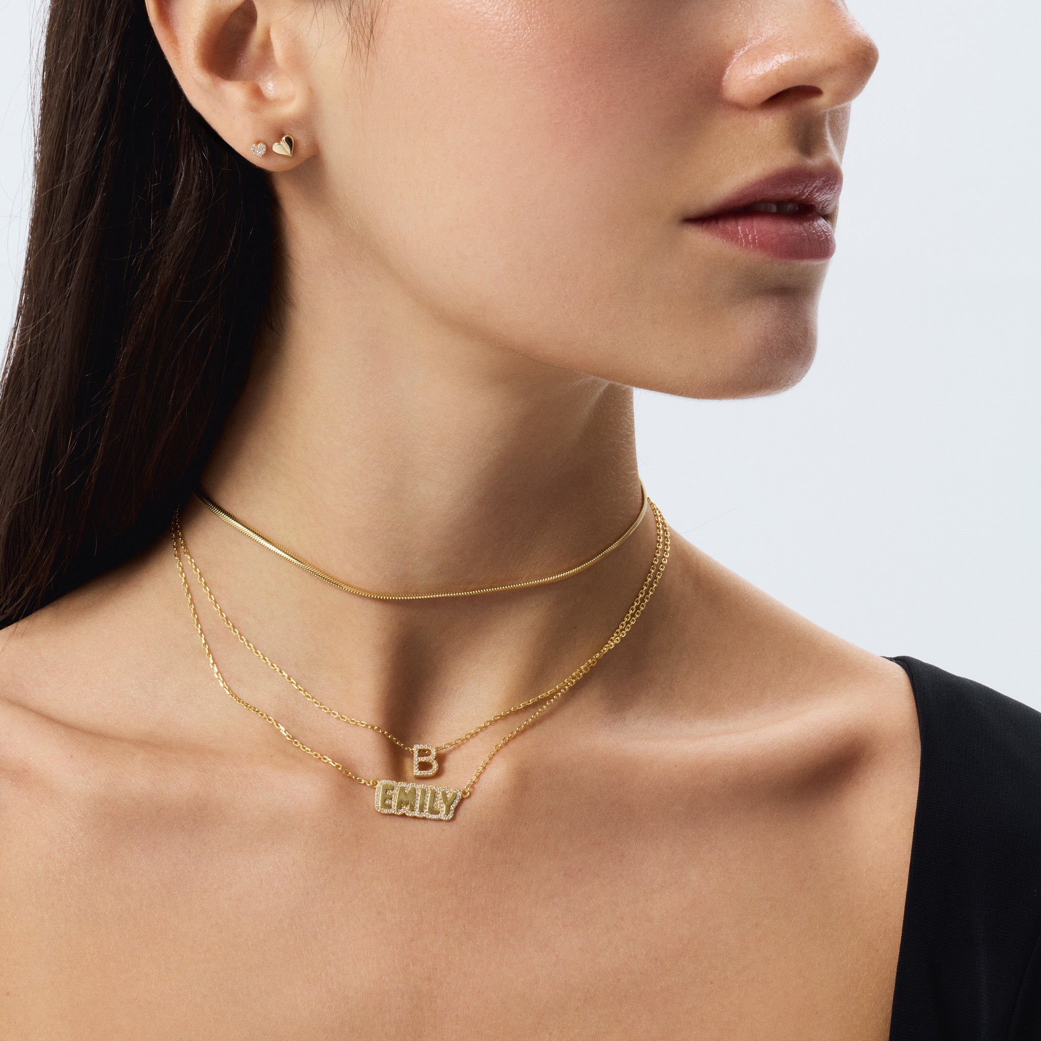 Diamond Custom Bubble Name Necklace