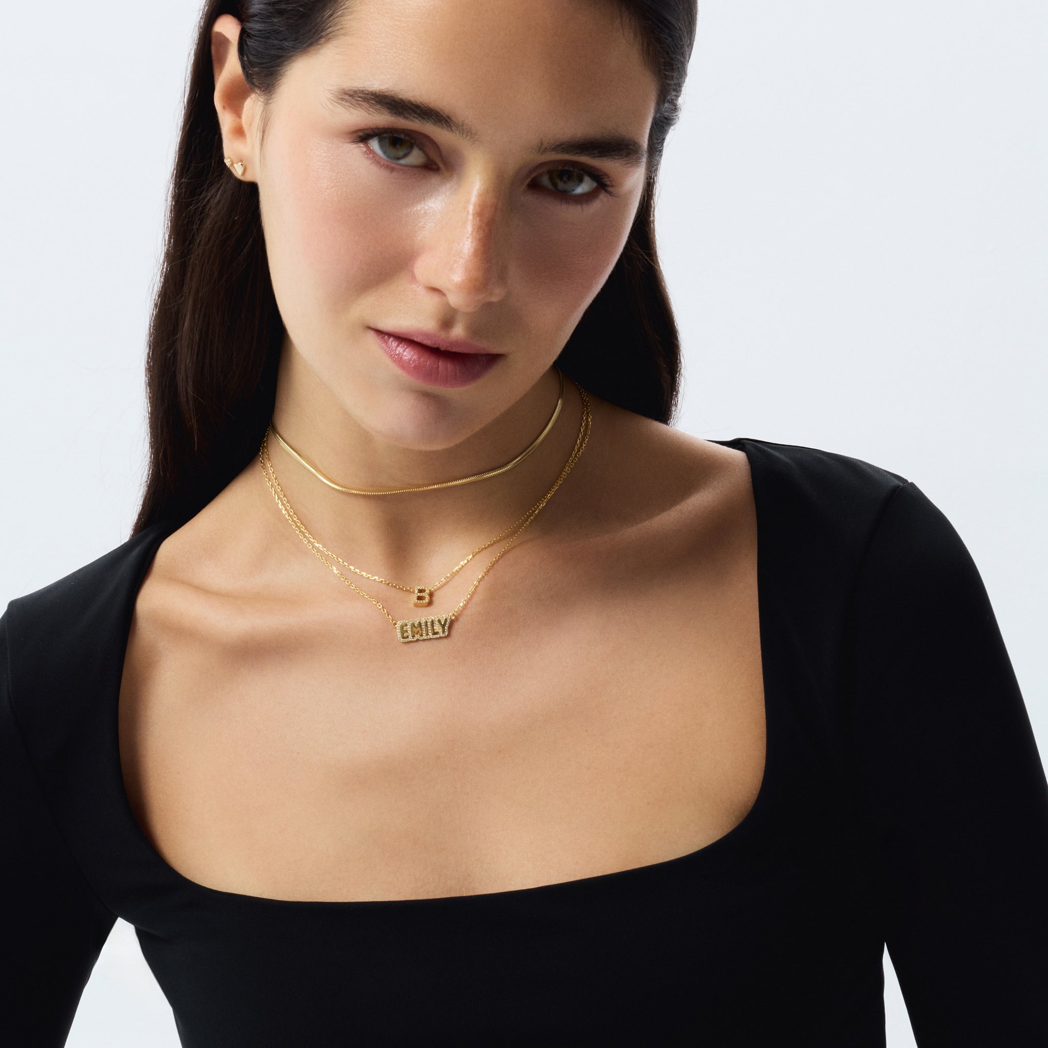 Diamond Custom Bubble Name Necklace