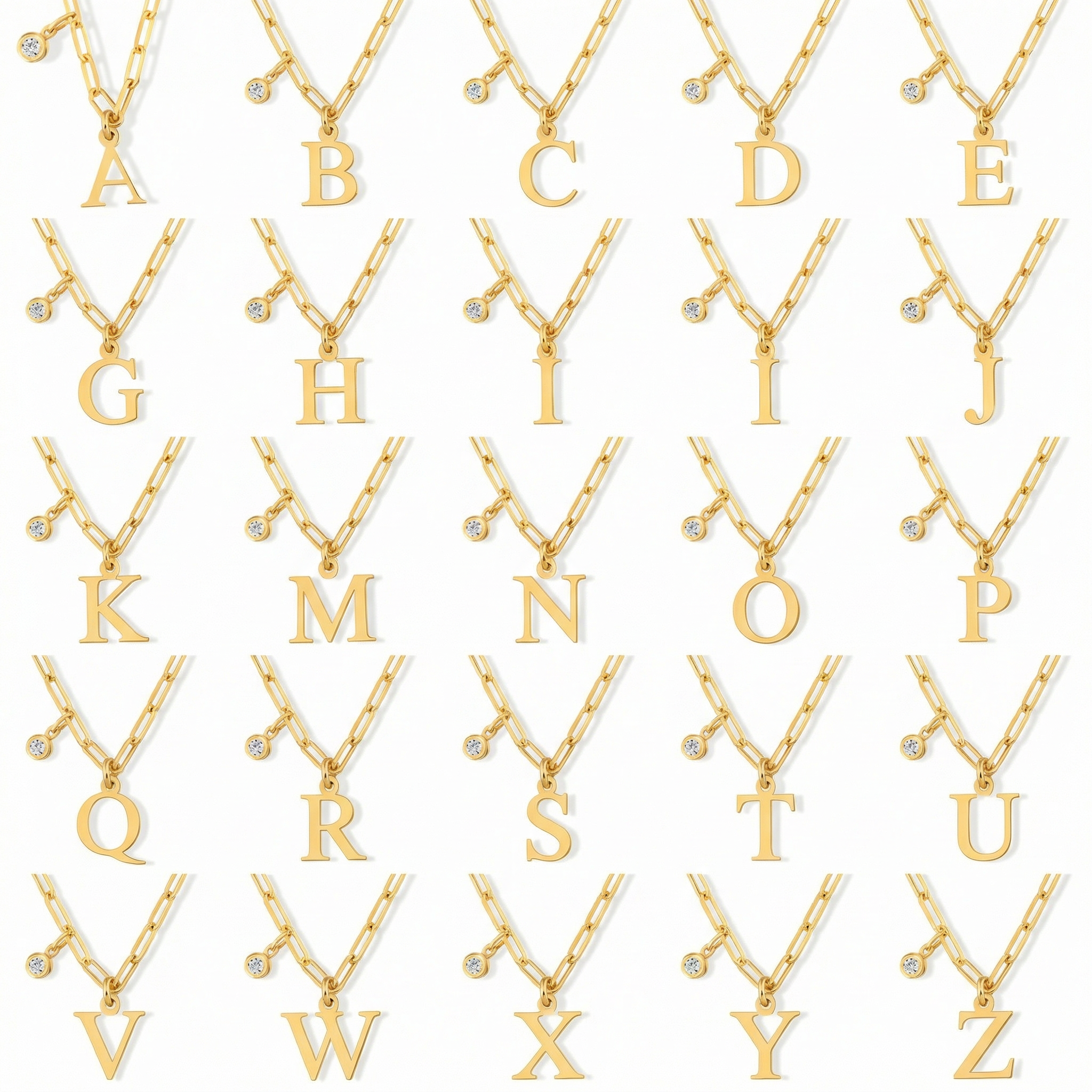 Diamond Initial Necklace - All initials are available