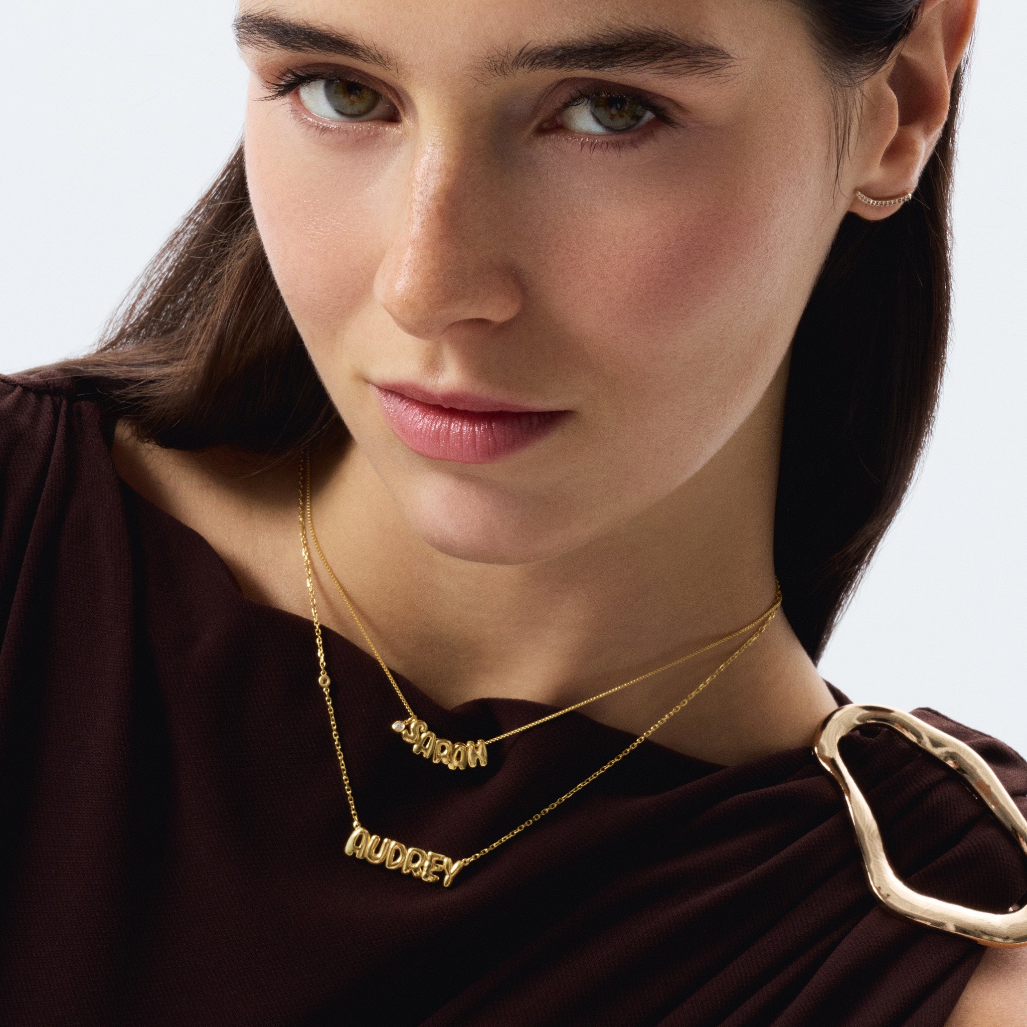 Diamond Bubble Name Necklace