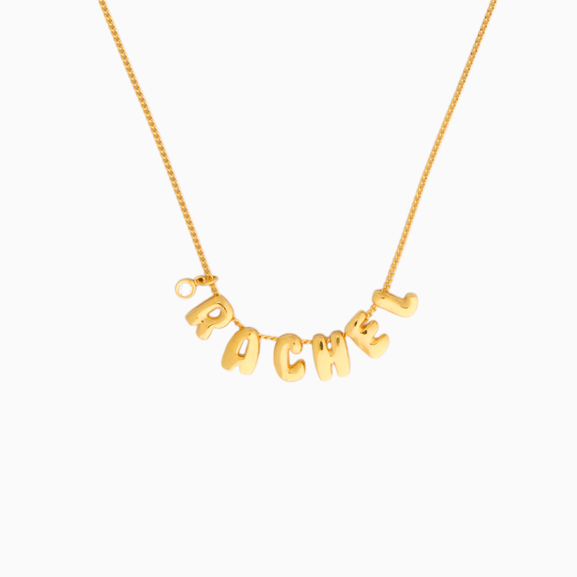Diamond Bubble Name Necklace