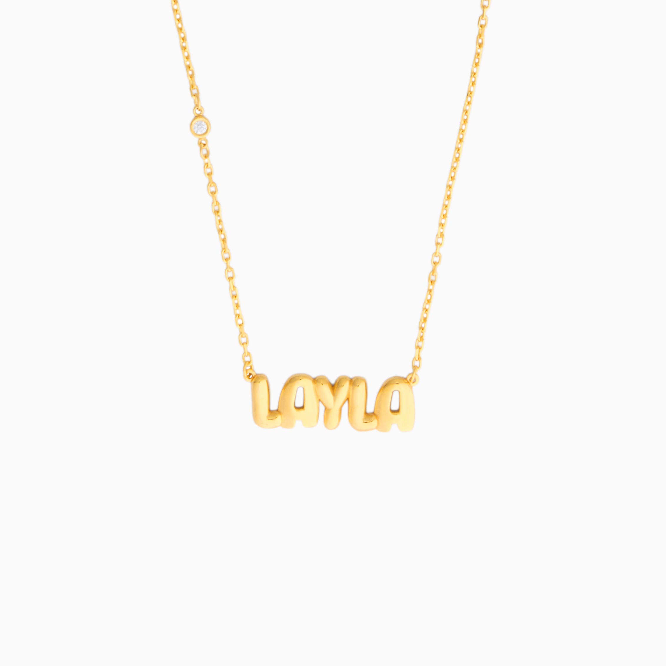 Diamond Bubble Name Necklace